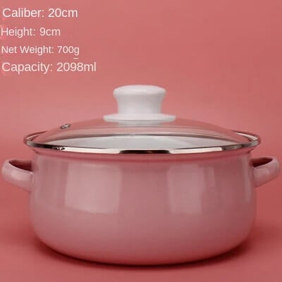 Oală de supă antiaderentă emailată oală fierbinte cu fund gros cu mâner pentru oală taitei ramen aragaz cu gaz Ollas de bucătărie vase de bucătărie