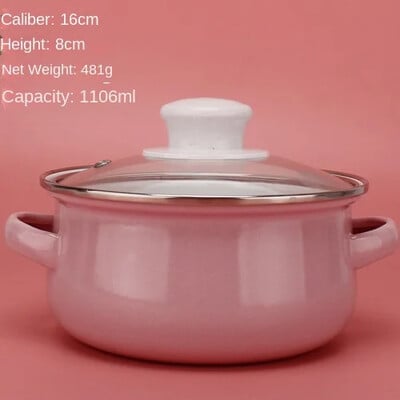 Oală de supă antiaderentă emailată oală fierbinte cu fund gros cu mâner pentru oală taitei ramen aragaz cu gaz Ollas de bucătărie vase de bucătărie