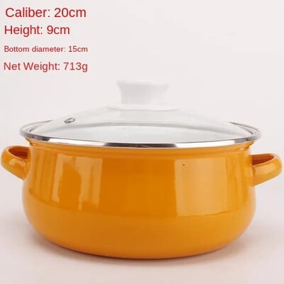 Oală de supă antiaderentă emailată oală fierbinte cu fund gros cu mâner pentru oală taitei ramen aragaz cu gaz Ollas de bucătărie vase de bucătărie
