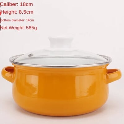 Oală de supă antiaderentă emailată oală fierbinte cu fund gros cu mâner pentru oală taitei ramen aragaz cu gaz Ollas de bucătărie vase de bucătărie