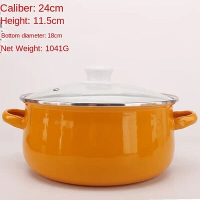 Oală de supă antiaderentă emailată oală fierbinte cu fund gros cu mâner pentru oală taitei ramen aragaz cu gaz Ollas de bucătărie vase de bucătărie
