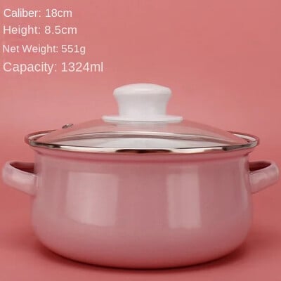 Oală de supă antiaderentă emailată oală fierbinte cu fund gros cu mâner pentru oală taitei ramen aragaz cu gaz Ollas de bucătărie vase de bucătărie