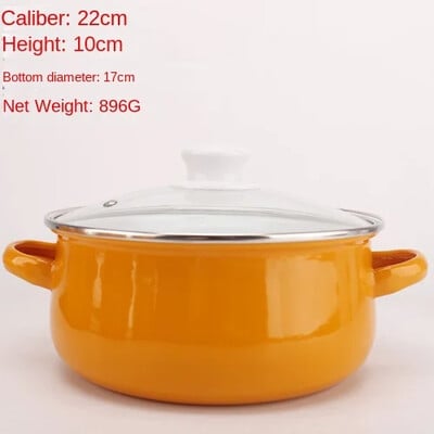 Oală de supă antiaderentă emailată oală fierbinte cu fund gros cu mâner pentru oală taitei ramen aragaz cu gaz Ollas de bucătărie vase de bucătărie