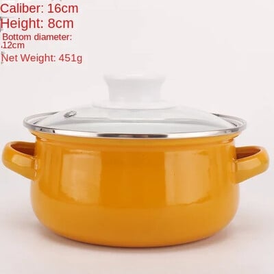 Oală de supă antiaderentă emailată oală fierbinte cu fund gros cu mâner pentru oală taitei ramen aragaz cu gaz Ollas de bucătărie vase de bucătărie