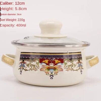 Oală de supă antiaderentă emailată oală fierbinte cu fund gros cu mâner pentru oală taitei ramen aragaz cu gaz Ollas de bucătărie vase de bucătărie