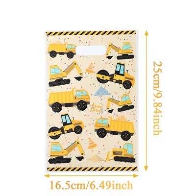 Ručne torbe s temom građevinarstva Potrepštine za rođendanske zabave za dječake Bager Vozila Vreće za rođendanske poklone Građevinska rođendanska dekoracija