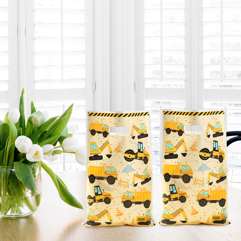 Ručne torbe s temom građevinarstva Potrepštine za rođendanske zabave za dječake Bager Vozila Vreće za rođendanske poklone Građevinska rođendanska dekoracija