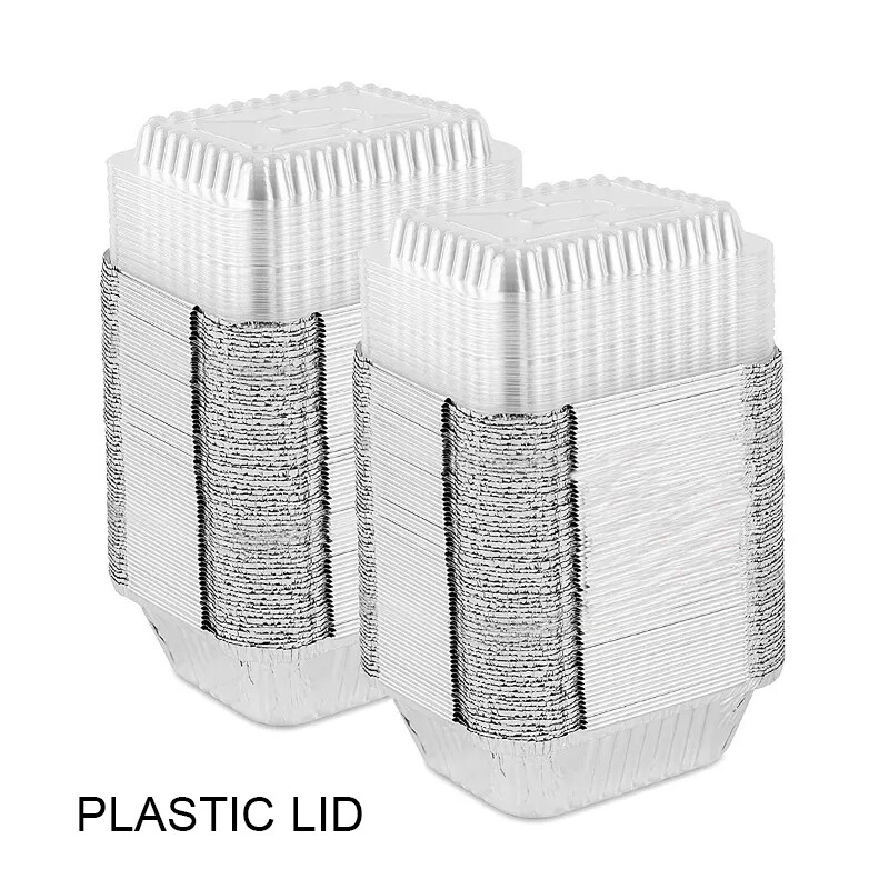 700 ml stačiakampio formos skardos folijos padėklas, vienkartinis maisto konteineris, aliuminio folijos išnešimo dėžutė pakavimui, kepimui, skrudimui (20 pak.)