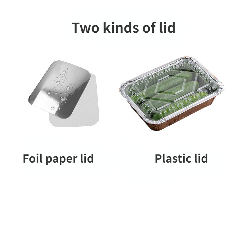 20 buc. Tăvi din folie de aluminiu cu capac 450 ml tigăi de unică folosință de calitate alimentară pentru coș dublu cu aer friteuza cuptor ambalare pentru gătit