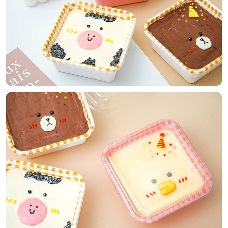 10 vnt vienkartinė supakuota priešpiečių dėžutė su dangteliu Daržovių vaisių salotos Bento dėžutės išsinešimui pakavimo tortų dėžutė plastikinė maisto talpa