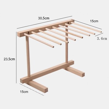 Σχάρα στεγνώματος σπαγγέτι Ξύλινη σχάρα στεγνώματος ζυμαρικών με 8 βραχίονες πτυσσόμενη βάση για μακαρόνια Noodle κρεμάστρα Σπιτική συσκευή κουζίνας για γρήγορη