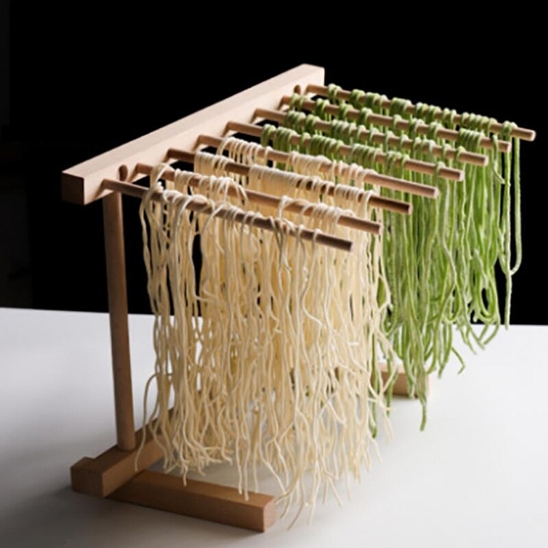Spagečių džiovinimo lentyna Medinė makaronų džiovinimo lentyna 8 rankenos sulankstomas spagečių stovas makaronų kabykla Naminis virtuvės įtaisas greitai