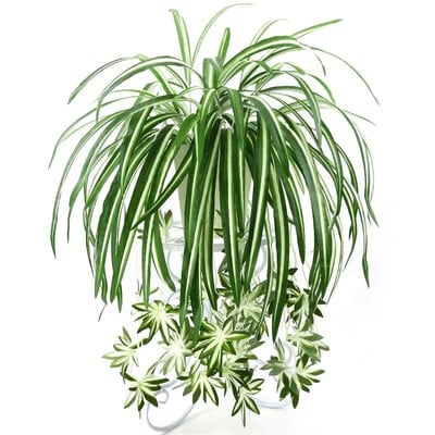 Plante artificiale de 65 cm, agățat pe perete Chlorophytum, plante verzi în ghivece, plante false din PVC, flori de simulare, decor camera de zi