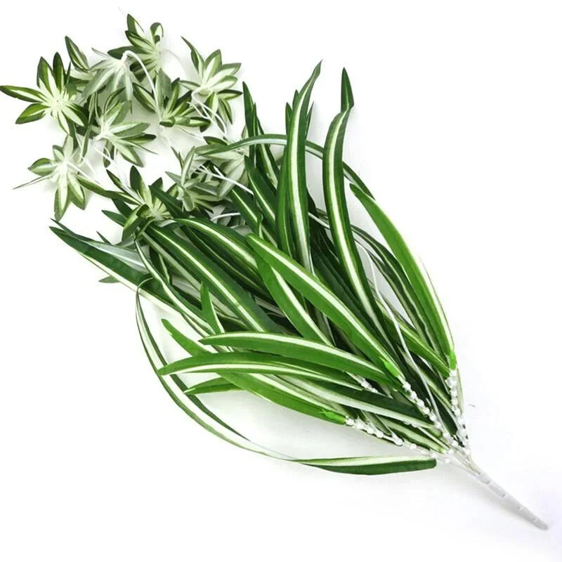 65 cm Mākslīgie augi Piekaramie pie sienas Chlorophytum Podos zaļie augi PVC viltoti augi Simulācija Ziedi Dzīvojamās istabas dekors