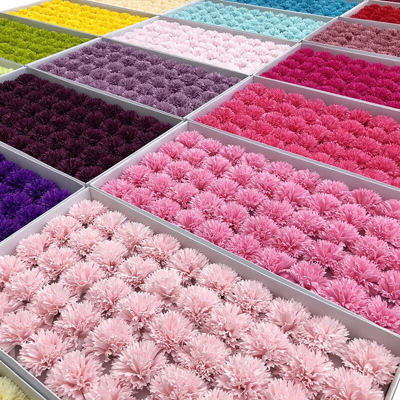 50 ks/balenie 5x5cm karafiát umelý kvet mydlový kvet DIY darčeková kytica pre matky Vianoce Valentína bytová dekorácia