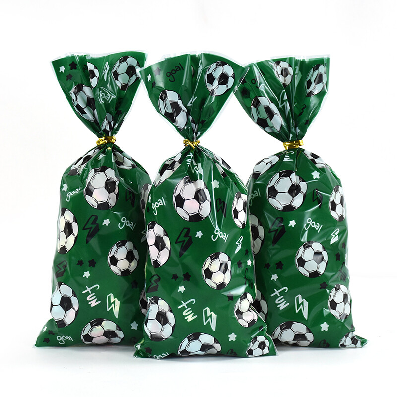 Futbalové cukríkové tašky pre deti, chlapcov, narodeniny, šport, futbal, párty dekorácie, maškrty, cukríkové tašky, balenie sušienok pre hostí.