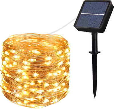 Saulės šviesos styginiai lauko LED vandeniui atsparūs mirksintys žibintai varinė viela 8 režimų pasakų lemputės Kalėdų eglutės sodo vakarėlio vestuvėms