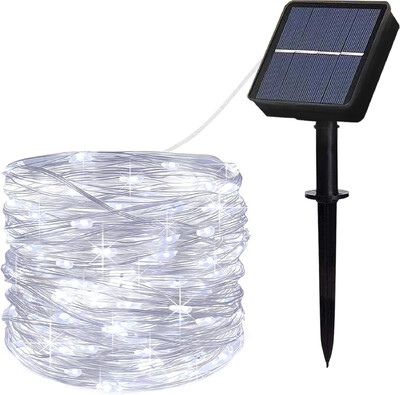 Saulės šviesos styginiai lauko LED vandeniui atsparūs mirksintys žibintai varinė viela 8 režimų pasakų lemputės Kalėdų eglutės sodo vakarėlio vestuvėms