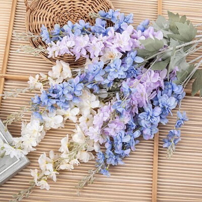 Fake Delphinium Flower Wedding Artificial Delphinium Fake Plants Γαμήλια μπουκέτο χαλινάρι Εσωτερικός εξωτερικός χώρος σπιτιού Τραπέζι γραφείου κουζίνας