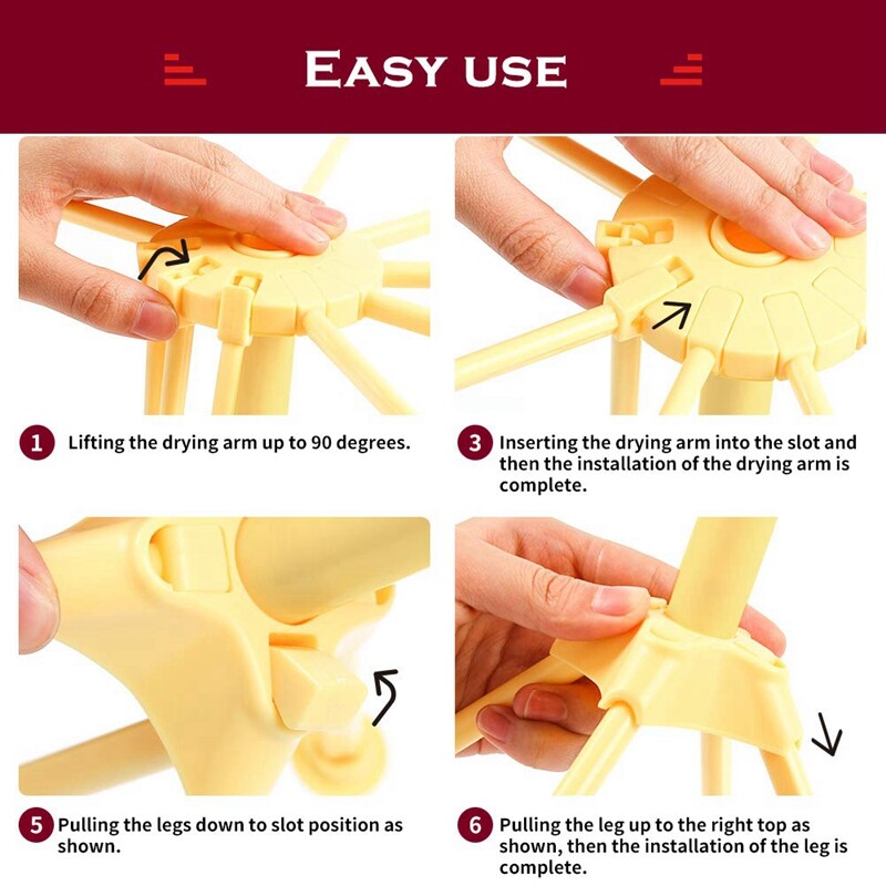 Sulankstoma makaronų džiovinimo lentyna Plastikinė džiovinimo lentyna Plastikinė sulankstoma spagečių kabykla makaronų džiovintuvo stovas su 10 strypų rankenomis