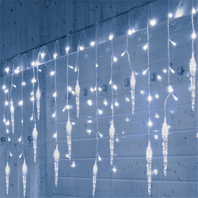 8 svjetlosnih modova EU utikač LED zavjesa Icicle Lamp String Vanjska božićna rasvjeta Novogodišnja ledena svjetiljka za svečane svadbene kupaonice