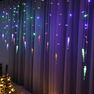 8 svjetlosnih modova EU utikač LED zavjesa Icicle Lamp String Vanjska božićna rasvjeta Novogodišnja ledena svjetiljka za svečane svadbene kupaonice