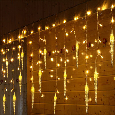 8 svjetlosnih modova EU utikač LED zavjesa Icicle Lamp String Vanjska božićna rasvjeta Novogodišnja ledena svjetiljka za svečane svadbene kupaonice