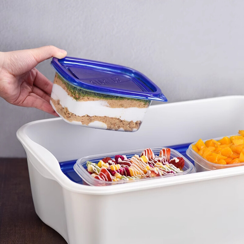 5 vnt maisto laikymo indai, plastikinių dėžučių rinkinys, 280 ml dėžutėje, maisto laikymo dėžutė, virtuvės sandariai užšaldoma dėžutė, mėlyna, skaidri