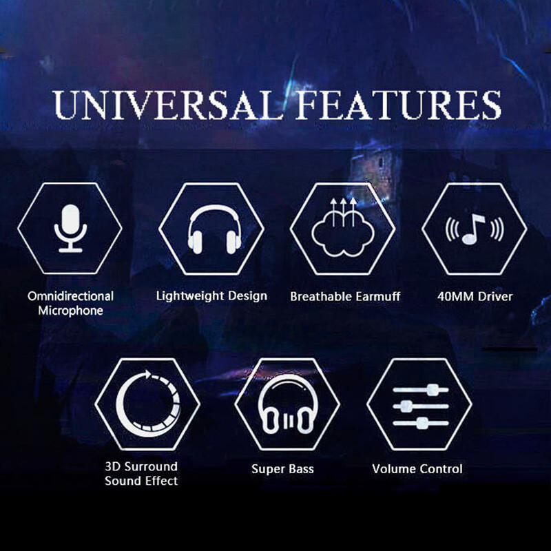 3,5 mm-es fülhallgató fejhallgató játék fejhallgató háttérvilágítással vezetékes fejhallgató PC-hez Laptop Notebook PS4 PS5 Xbox telefonhoz Nagykereskedelem