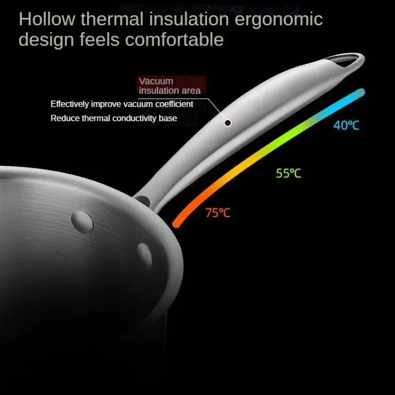 Oală pentru supă Oală pentru lapte Oală din oțel inoxidabil 316 Oale antiaderență Tavă cu lapte neacoperită pentru bebeluș Perfect pentru gătirea tăițeilor Aparat cu abur de lapte