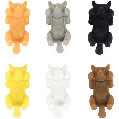 Kreatív borospohár jelölők 3D Kitten Shape Party üvegpohár Többszínű szilikon diszkriminátor cica borospohár felismerő