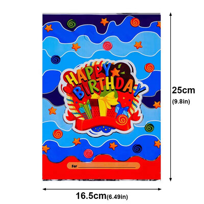10/20/30 db Születésnapi parti ajándék táska színes csillagok alumínium fólia táska cukorka táska ajándéktáska műanyag csemegezsákok ajándékcsomagolás
