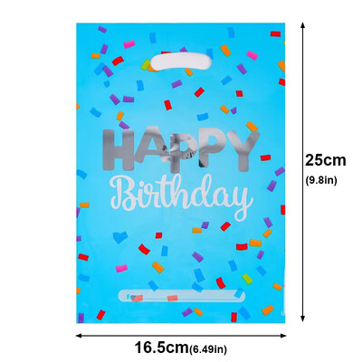 10/20/30 db Születésnapi parti ajándék táska színes csillagok alumínium fólia táska cukorka táska ajándéktáska műanyag csemegezsákok ajándékcsomagolás