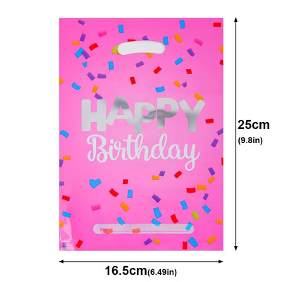 10/20/30 db Születésnapi parti ajándék táska színes csillagok alumínium fólia táska cukorka táska ajándéktáska műanyag csemegezsákok ajándékcsomagolás