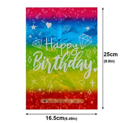 10/20/30 db Születésnapi parti ajándék táska színes csillagok alumínium fólia táska cukorka táska ajándéktáska műanyag csemegezsákok ajándékcsomagolás