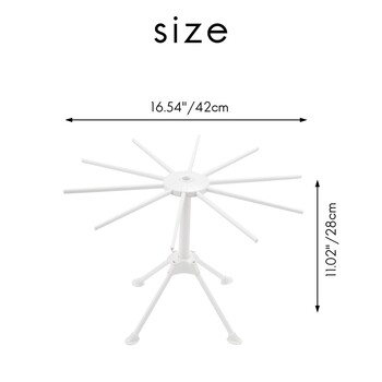 Поставка за сушене на макаронени изделия, сгъваем държач за сушене на юфка, поставка за сушилня за спагети с 10 ръце за приготвяне на прясна домашна паста