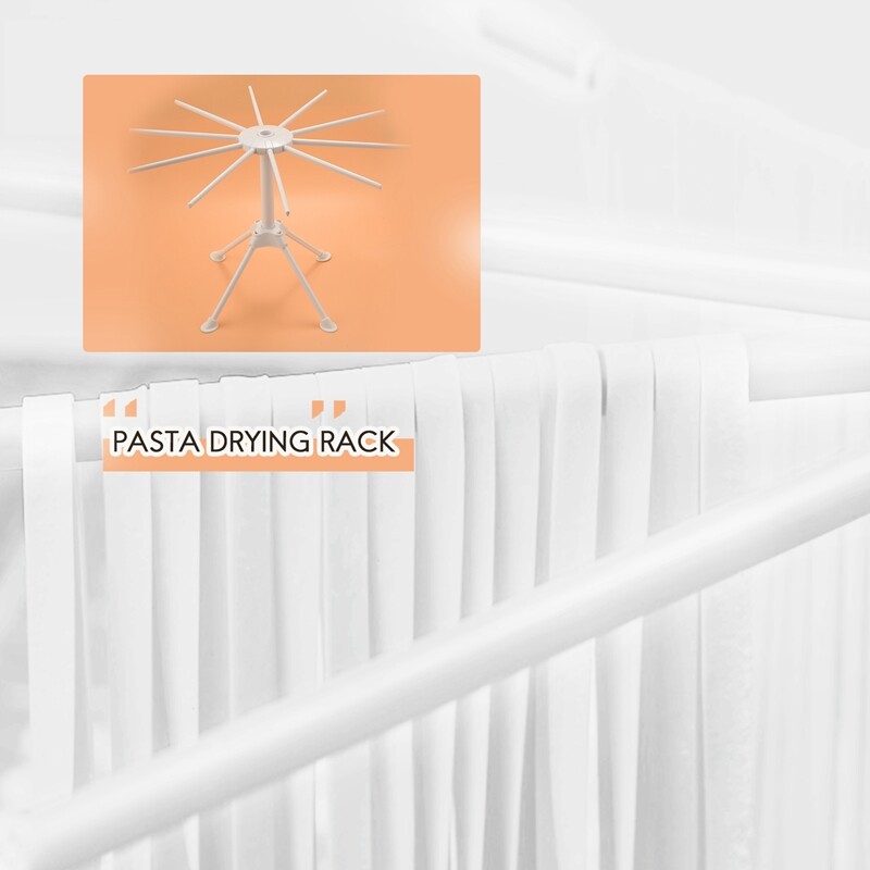 Makaronų džiovinimo lentyna, sulankstomas makaronų džiovinimo laikiklis, 10 rankų spagečių džiovintuvo stovas šviežiems naminiams makaronams gaminti