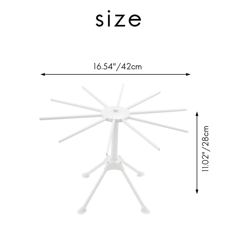 Makaronų džiovinimo lentyna, sulankstomas makaronų džiovinimo laikiklis, 10 rankų spagečių džiovintuvo stovas šviežiems naminiams makaronams gaminti