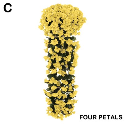 Lila virágos akasztós művirág partidísz szimuláció Valentin-napi esküvő falra akasztó Hamis lakberendezés