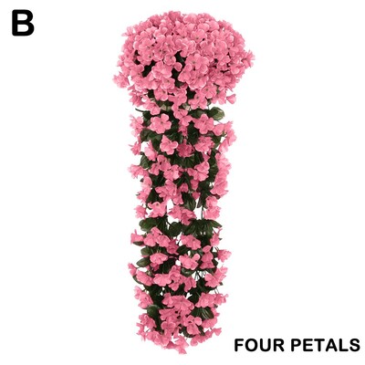 Lila virágos akasztós művirág partidísz szimuláció Valentin-napi esküvő falra akasztó Hamis lakberendezés