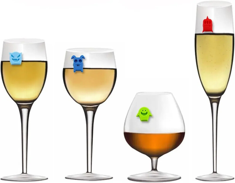 8vnt silikoniniai gėrimų žymekliai vyno taurės žymekliai vyno žavesiai vyno taurės identifikavimo etiketės, skirtos baro vakarėliui šeimos gėrimų žavesio kokteiliui