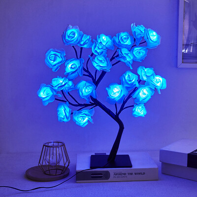 LED rožių medžio stalinė lempa USB maitinama dirbtinių gėlių nakties šviesa miegamojo svetainės vakarėlio vestuvių Valentino dienos dekoracija