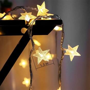 LED Star String Lights Χριστουγεννιάτικη γιρλάντα Κουτί μπαταρίας Powered Wedding Party String Κουρτίνα Φωτιστικά Fairy για διακόσμηση σπιτιού