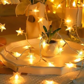 LED Star String Lights Χριστουγεννιάτικη γιρλάντα Κουτί μπαταρίας Powered Wedding Party String Κουρτίνα Φωτιστικά Fairy για διακόσμηση σπιτιού