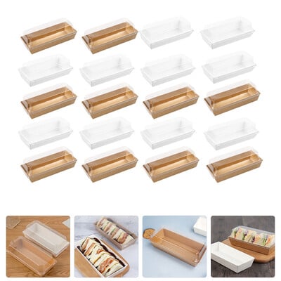 20 ks balenie škatuľka pečivo cukrovinky nádoba na potraviny s viečkami torty boxy kraft papier