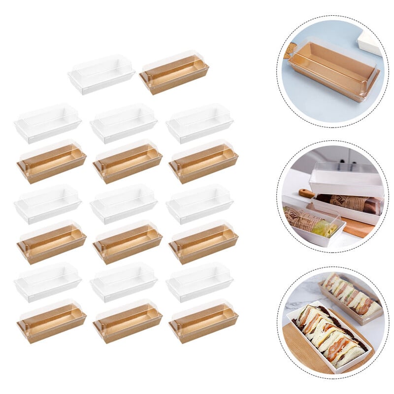 20 ks balenie škatuľka pečivo cukrovinky nádoba na potraviny s viečkami torty boxy kraft papier