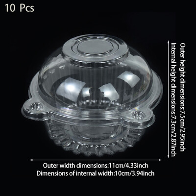 10 vnt. Desertų pakavimo dėžutė Skaidrus keksiukų pyragas, spurgos bandelių talpyklės laikiklis Vienkartinės saugios maisto dėžutės Vestuvių gimtadienio reikmenys