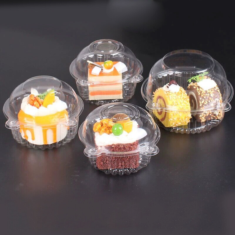 10 vnt. Desertų pakavimo dėžutė Skaidrus keksiukų pyragas, spurgos bandelių talpyklės laikiklis Vienkartinės saugios maisto dėžutės Vestuvių gimtadienio reikmenys
