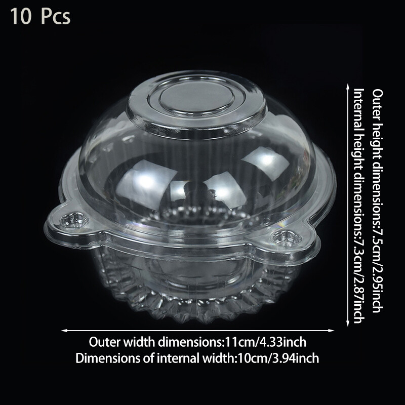 10 vnt. Desertų pakavimo dėžutė Skaidrus keksiukų pyragas, spurgos bandelių talpyklės laikiklis Vienkartinės saugios maisto dėžutės Vestuvių gimtadienio reikmenys