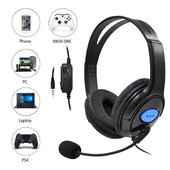 Univerzálne 3,5 mm káblové slúchadlá pre PC, redukcia hluku s ovládaním hlasitosti mikrofónu a stlmením pre prenosný počítač PS4